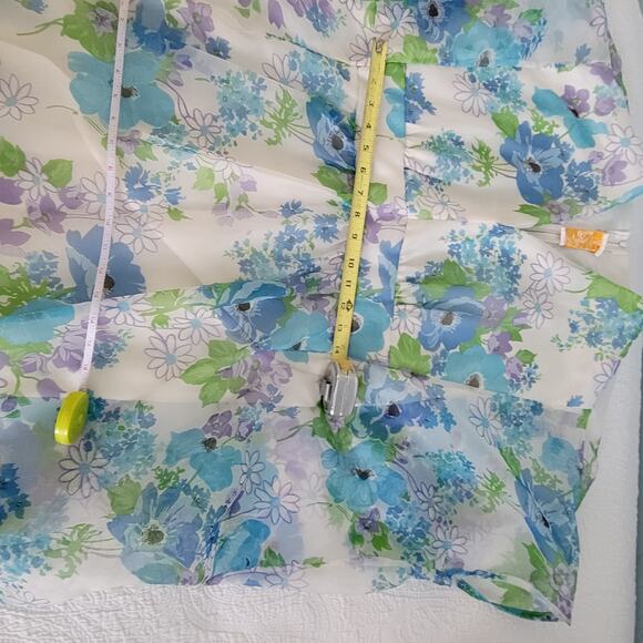 Rare Vintage 70s Small At Home Wear Sears floral print chiffon caftan maxi dress - Picture 13 of 14